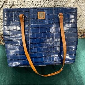 Dooney & Bourke Blue Croc-Embossed Tote